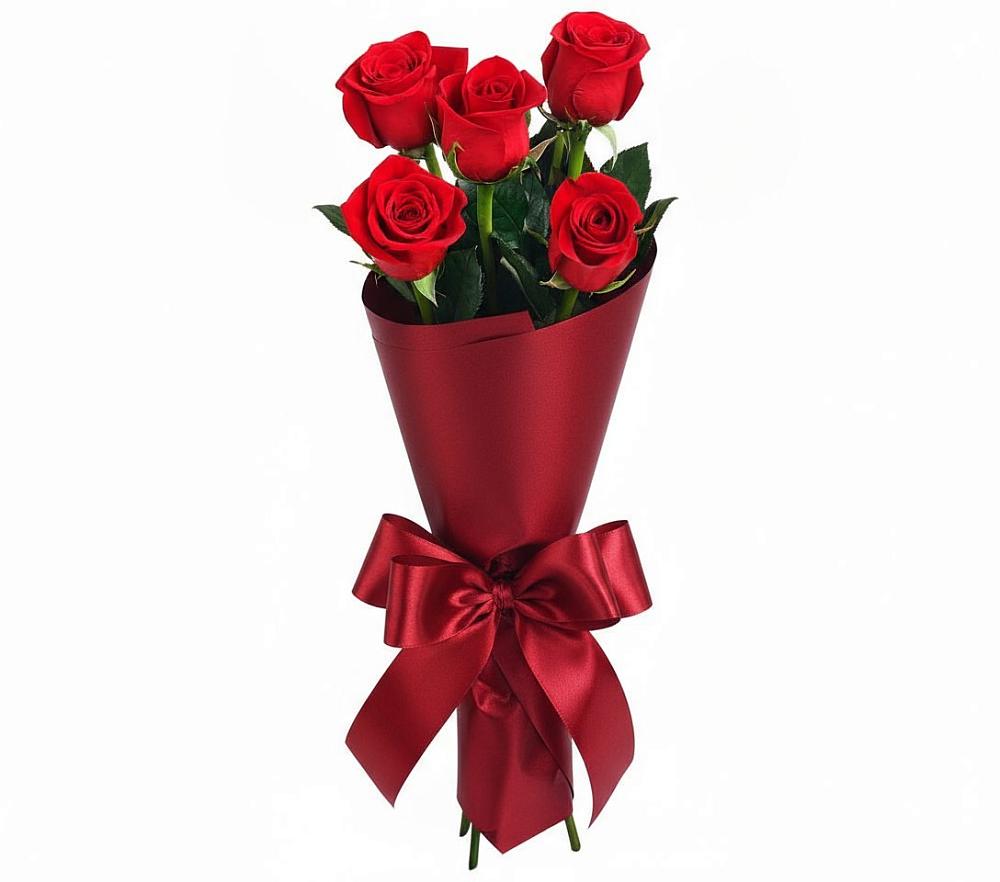 Букет 5 Красных роз Эдлесс Лав в Ленске
