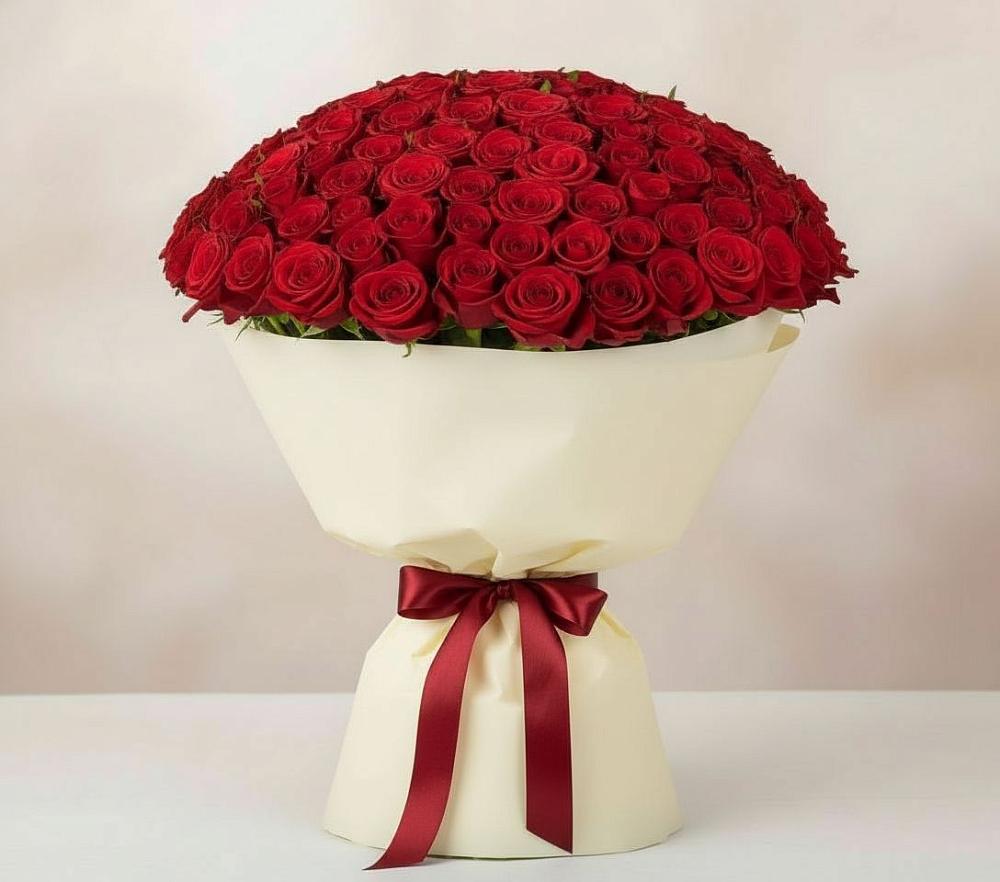 Букет 101 Красная роза Милано в Ленске