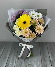 Букет цветов из:  Розы, Герберы и Хризантемы в Ленске
