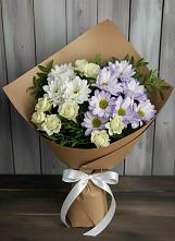 Букет цветов из:  Хризантемы и Розы #REPLACE_PRED# Ленске