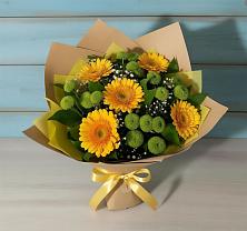 Букет цветов из:  Герберы и Хризантемы #REPLACE_PRED# Ленске
