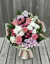 Букет цветов из:  Альстромерии, Гвоздики, Розы и Хризантемы #REPLACE_PRED# Ленске