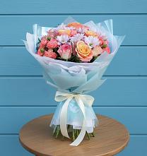 Букет цветов из:  Хризантемы и Розы в Ленске