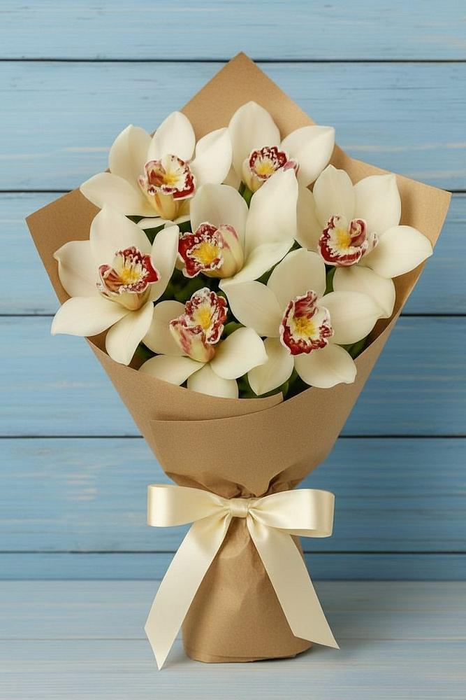 Букет цветов из: Орхидеи и Розы в Ленске